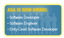 ASA is now hiring: Software Engineer, Entry-Level Software Developer, Part-Time Accountant